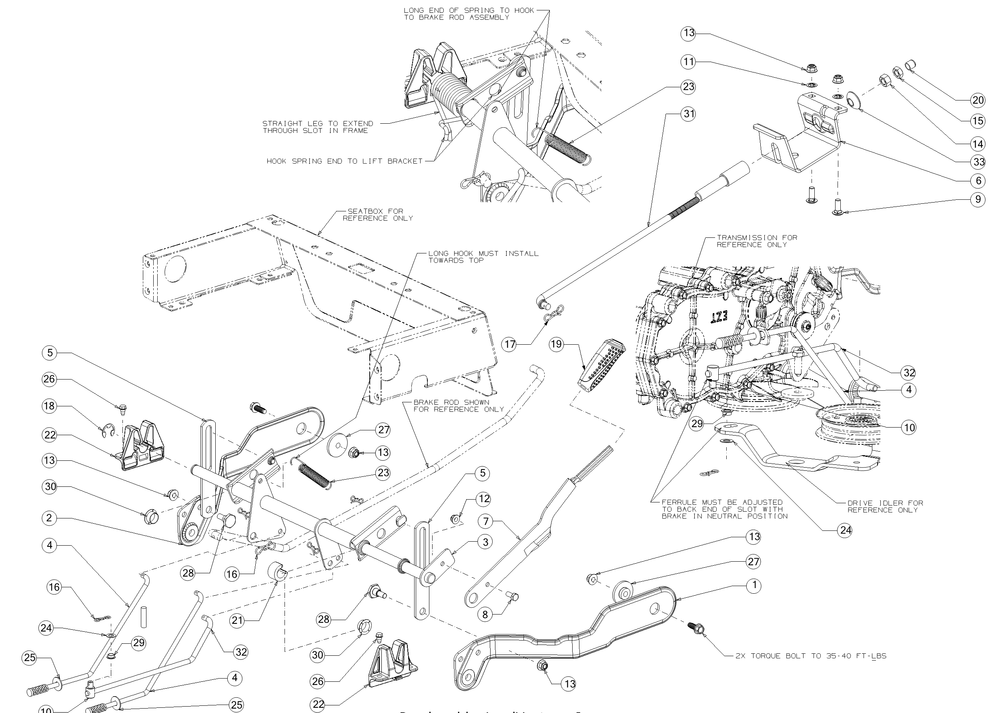 Deck Lift Diagram and Parts List for RZT-S50KH (17ARCBDQ056)(2017) Cub Cadet Lawn Tractor